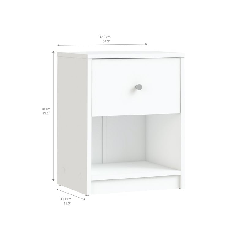 3 Piece Modern Wood Dresser and Nightstand Bedroom Set in White