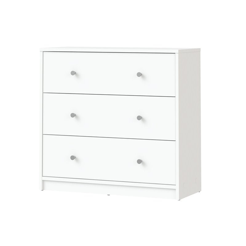4 Pieces Set of Modern Wood Bedroom Furniture in White Finish