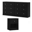 2 Piece Nightstand and Dresser Bedroom Set in Black
