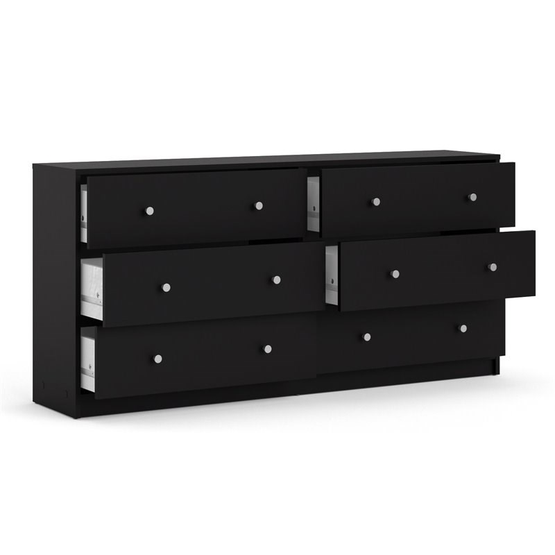 2 Piece Nightstand and Dresser Bedroom Set in Black