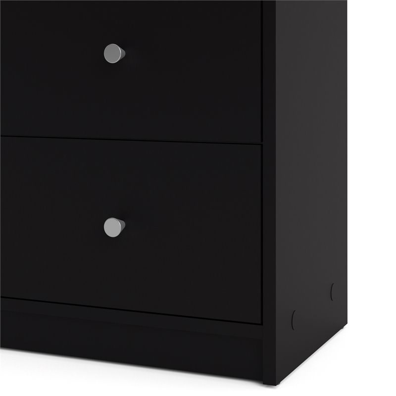 2 Piece Nightstand and Dresser Bedroom Set in Black