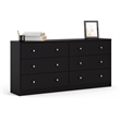 2 Piece Nightstand and Dresser Bedroom Set in Black