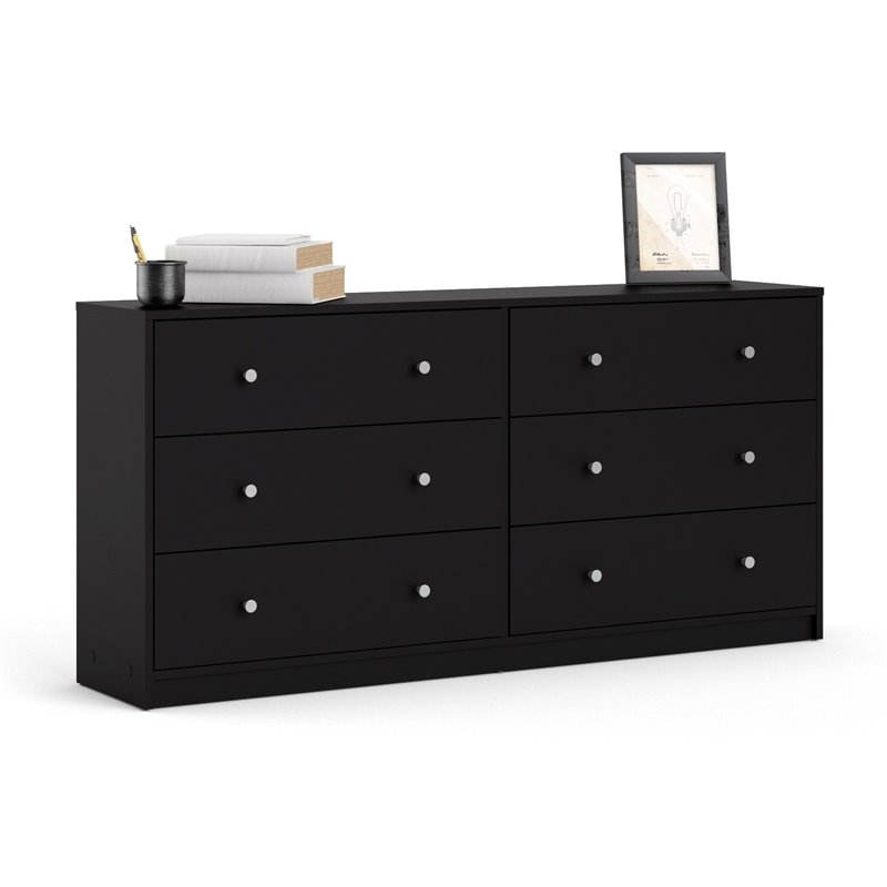 3 Pieces Modern Engineered Wood Dresser and Nightstands Bedroom Set in Black