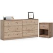 2 Piece Dresser and Nightstand Bedroom Set in Jackson Hickory