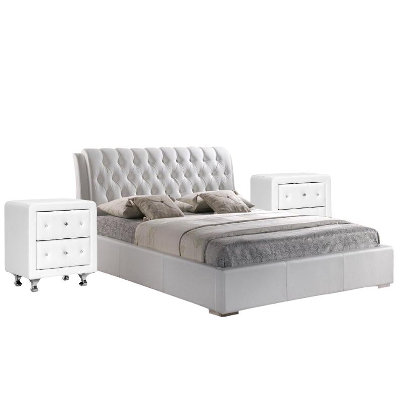 3 Piece Full Platform Bedroom Set In White Cymax Business