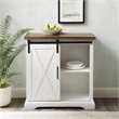 2 Piece Farmhouse Barn Door TV Stand and Buffet Table Set in White