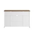 2 Piece Farmhouse Barn Door TV Stand and Buffet Table Set in White