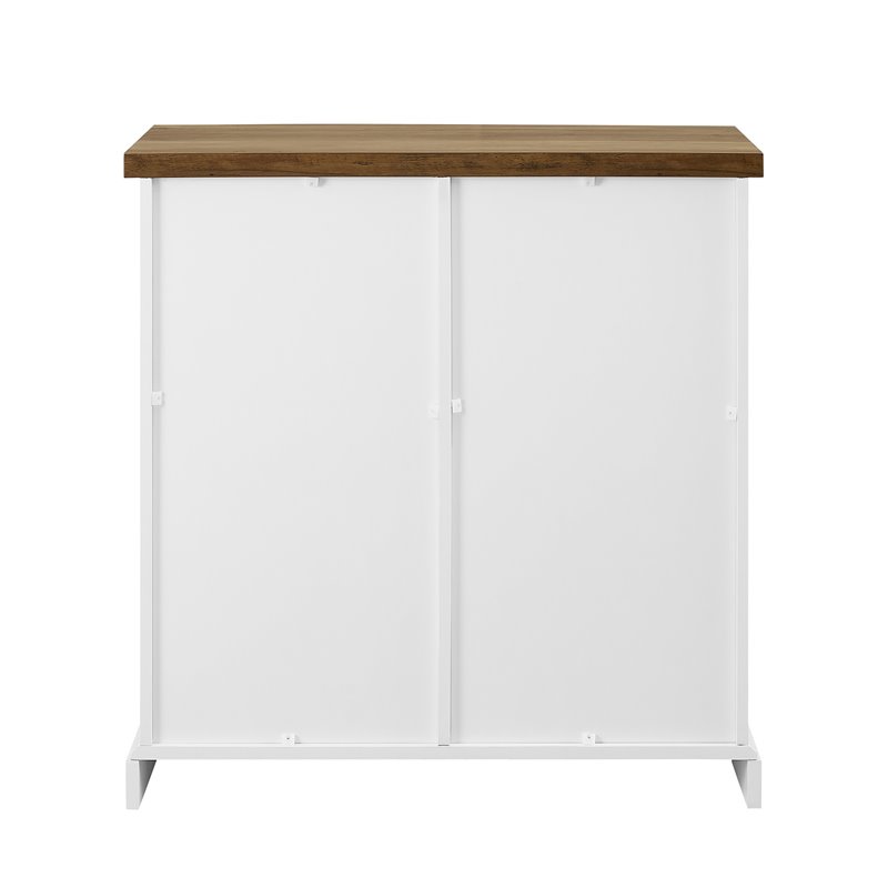 2 Piece Farmhouse Barn Door TV Stand and Buffet Table Set in White