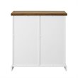 2 Piece Farmhouse Barn Door TV Stand and Buffet Table Set in White