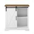 2 Piece Farmhouse Barn Door TV Stand and Buffet Table Set in White