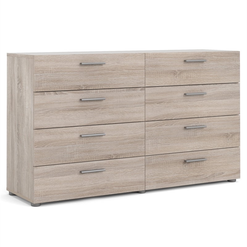 Home Square 8 Drawer Dresser and 2 Drawer Nightstand 2 Pc Set in Truffle