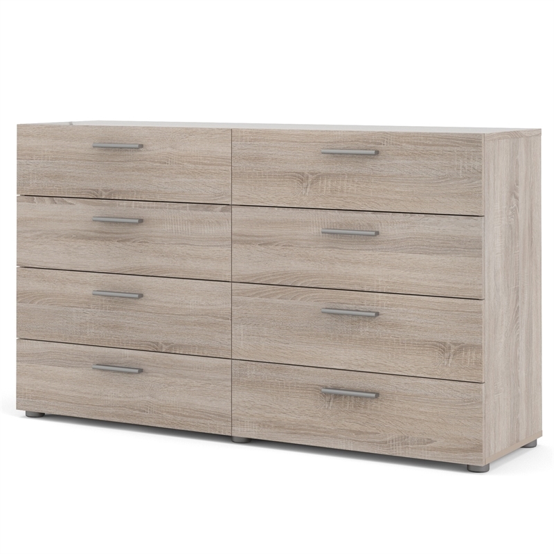 Home Square 8 Drawer Dresser and 2 Drawer Nightstand 2 Pc Set in Truffle
