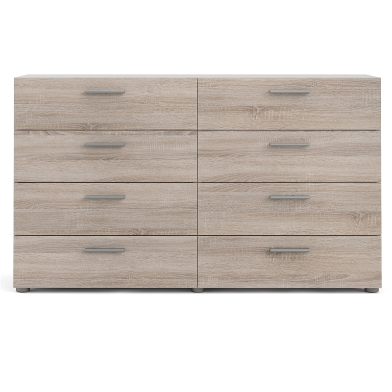 Home Square 8 Drawer Dresser and 2 Drawer Nightstand 2 Pc Set in Truffle