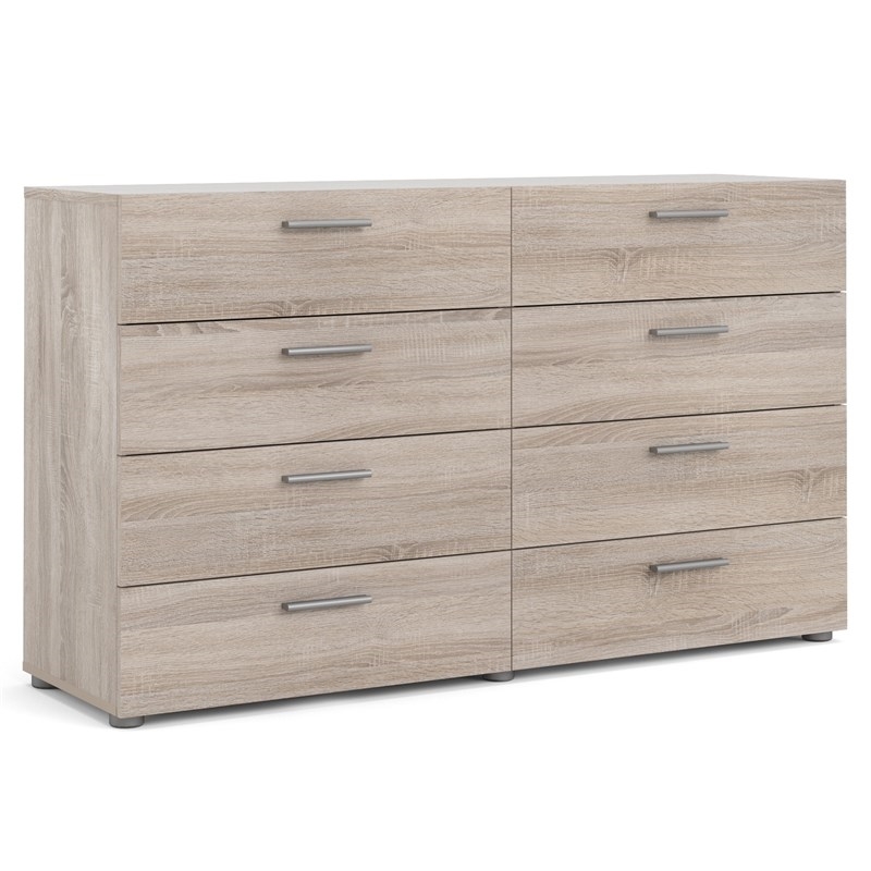 Home Square 8 Drawer Dresser and 2 Drawer Nightstand 3 Pc Set in Truffle