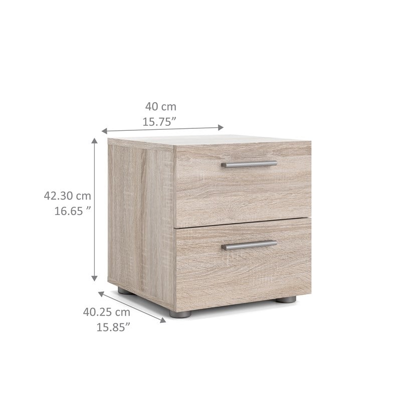 Home Square 8 Drawer Dresser and 2 Drawer Nightstand 3 Pc Set in Truffle