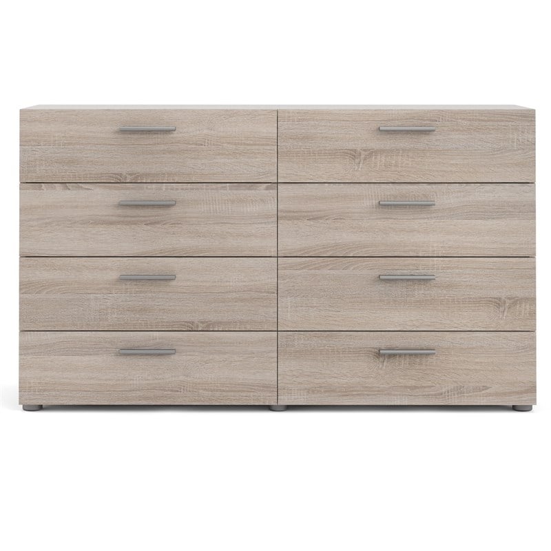 Home Square 8 Drawer Dresser and 2 Drawer Nightstand 3 Pc Set in Truffle