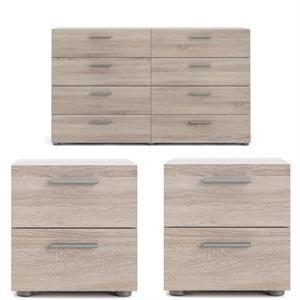 home square 8 drawer dresser and 2 drawer nightstand 3 pc set in truffle