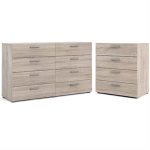 home square 8 drawer dresser and 4 drawer chest 2 piece set in truffle