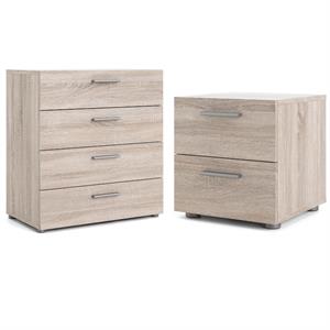 home square 4 drawer chest and 2 drawer nightstand 2 piece set in truffle