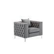 Home Square 2 Piece Velvet Fabric Loveseat and Chair Set in Gray