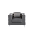 Home Square 2 Piece Velvet Fabric Loveseat and Chair Set in Gray