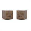 Home Square 2 Drawer Nightstand in Walnut ( Set of 2 )