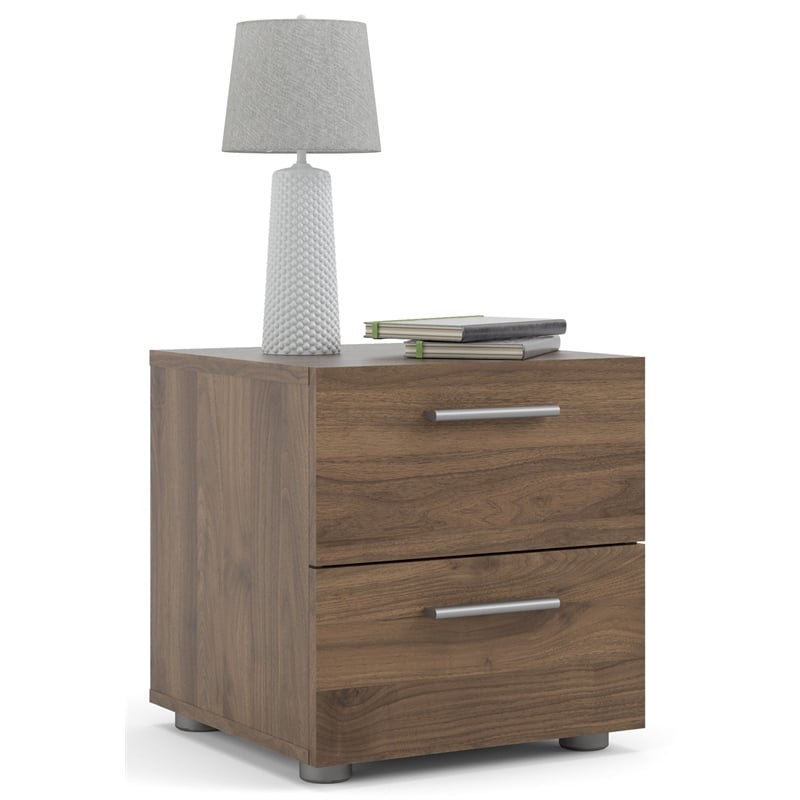 Home Square 2 Piece Bedroom Set with Dresser and Nightstand in Walnut
