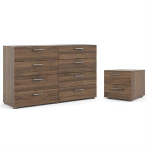 home square bedroom set with dresser in walnut
