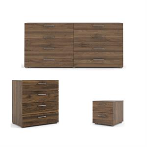 home square bedroom set with dresser and chest in walnut