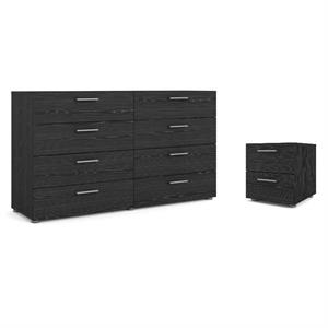 home square bedroom set with dresser and nightstand in black woodgrain