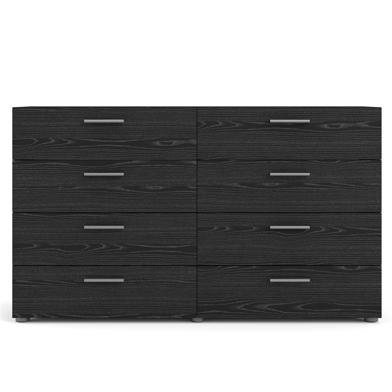 Home Square 3 Piece Bedroom Set with Dresser and Nightstands in Black Woodgrain