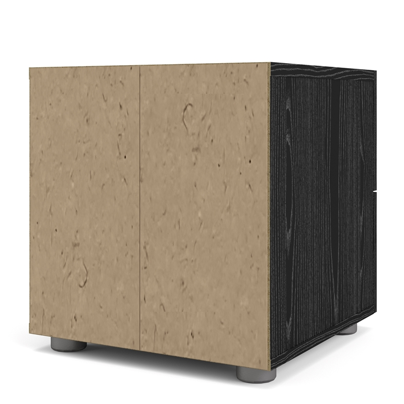 Home Square 3 Piece Set with Dresser Nightstand and Chest in Black Woodgrain