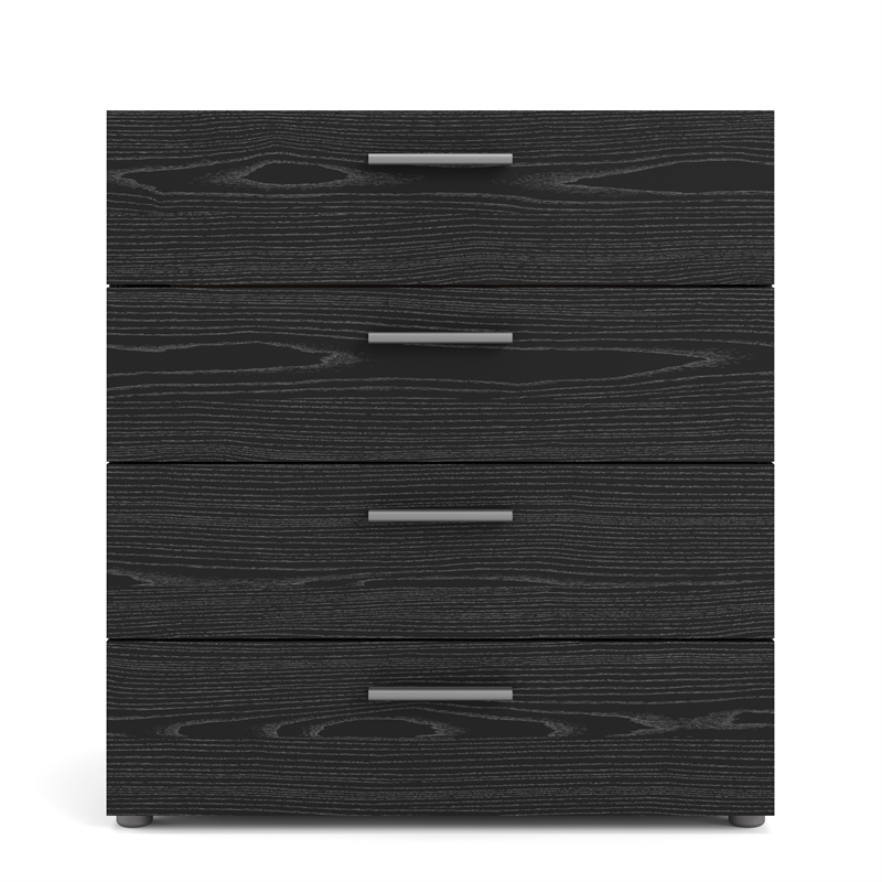 Home Square 2 Piece Bedroom Set with Chest and Nightstand in Black Woodgrain