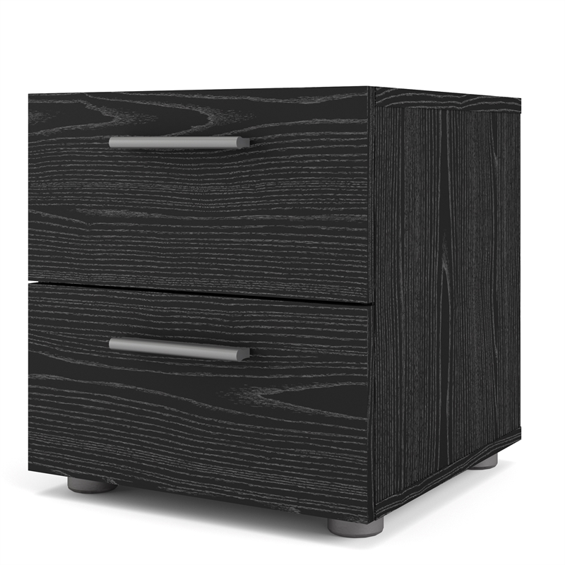 Home Square 3 Piece Bedroom Set with Chest and 2 Nightstands in Black Woodgrain