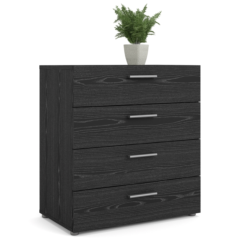 Home Square 3 Piece Bedroom Set with Chest and 2 Nightstands in Black Woodgrain