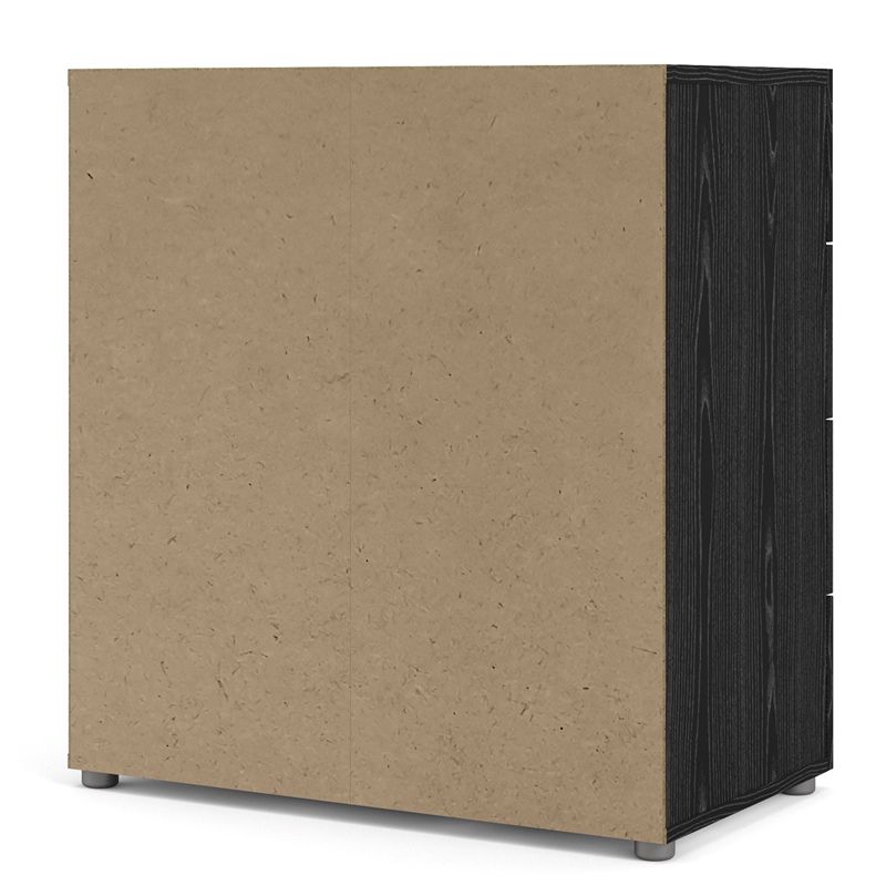 Home Square 3 Piece Bedroom Set with Chest and 2 Nightstands in Black Woodgrain