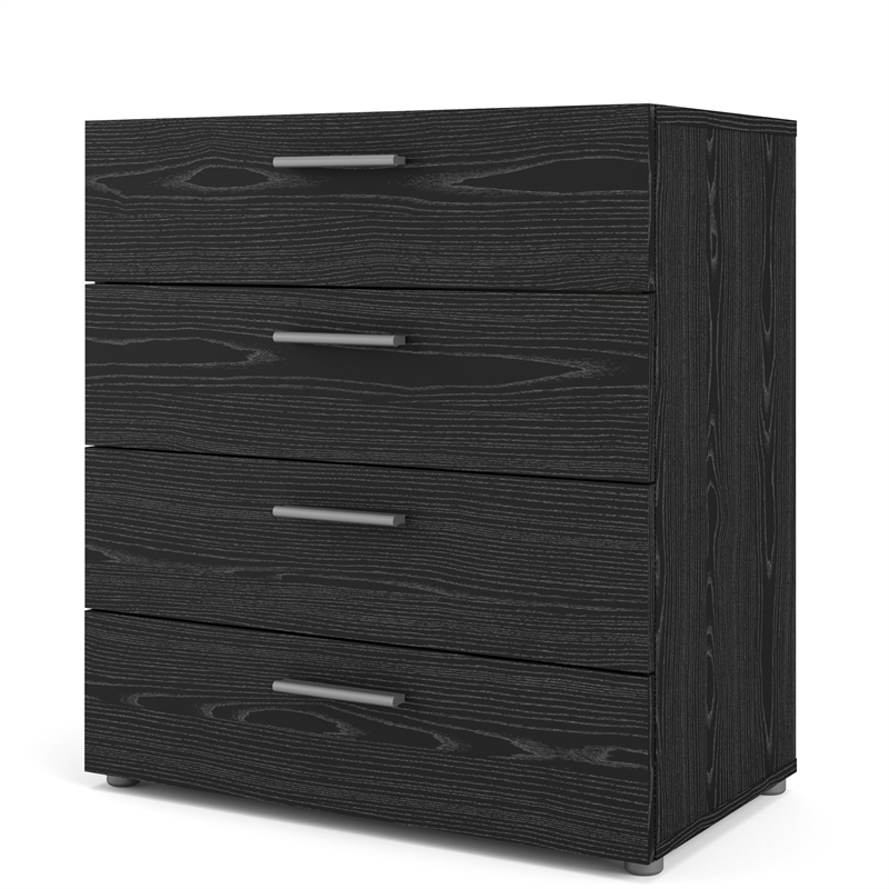 Home Square 3 Piece Bedroom Set with Chest and 2 Nightstands in Black Woodgrain