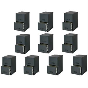value pack (set of 10) 2 drawer letter file cabinet in black