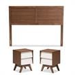Home Square 3 Piece Queen Headboard and Nightstand Bedroom Set in Walnut