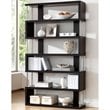 Home Square 2 Piece Engineered Wood 3 Shelf and 6 Shelf Bookcase Set Dark Brown