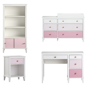 home square 4 piece kids set with desk nightstand bookcase and changing table