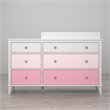 Home Square 2 Piece Kids Bedroom Set with Bookcase and 6 Drawer Changing Table