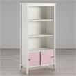 Home Square 2 Piece Kids Bedroom Set with Bookcase and 3 Drawer Dresser in Pink