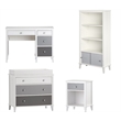 Home Square 4 Piece Kids Set with Desk Nightstand Bookcase and Changing Table