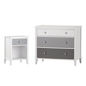 home square 2 piece kids bedroom set with nightstand and 3 drawer dresser