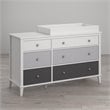 Home Square 2 Piece Kids Bedroom Set with Desk and 6 Drawer Changing Table