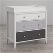 Home Square 3 Piece Set with Bookcase Nightstand and 3 Drawer Changing Table