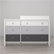 Home Square 2 Piece Kids Bedroom Set with Bookcase and 6 Drawer Changing Table