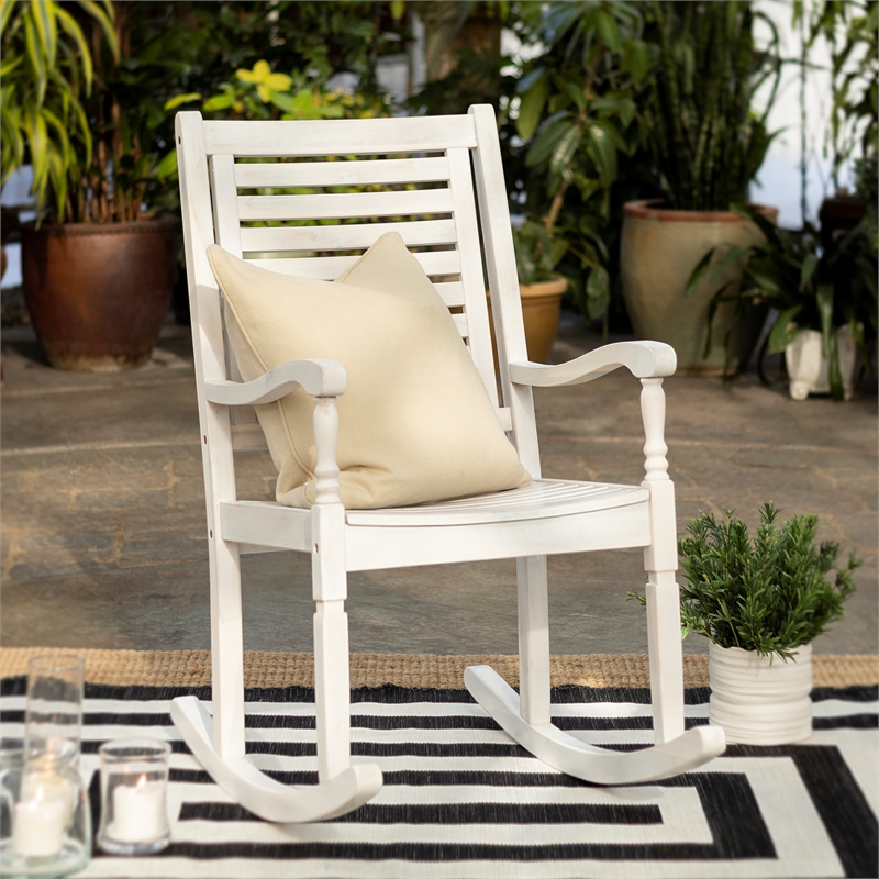 set of 2 white rocking chairs