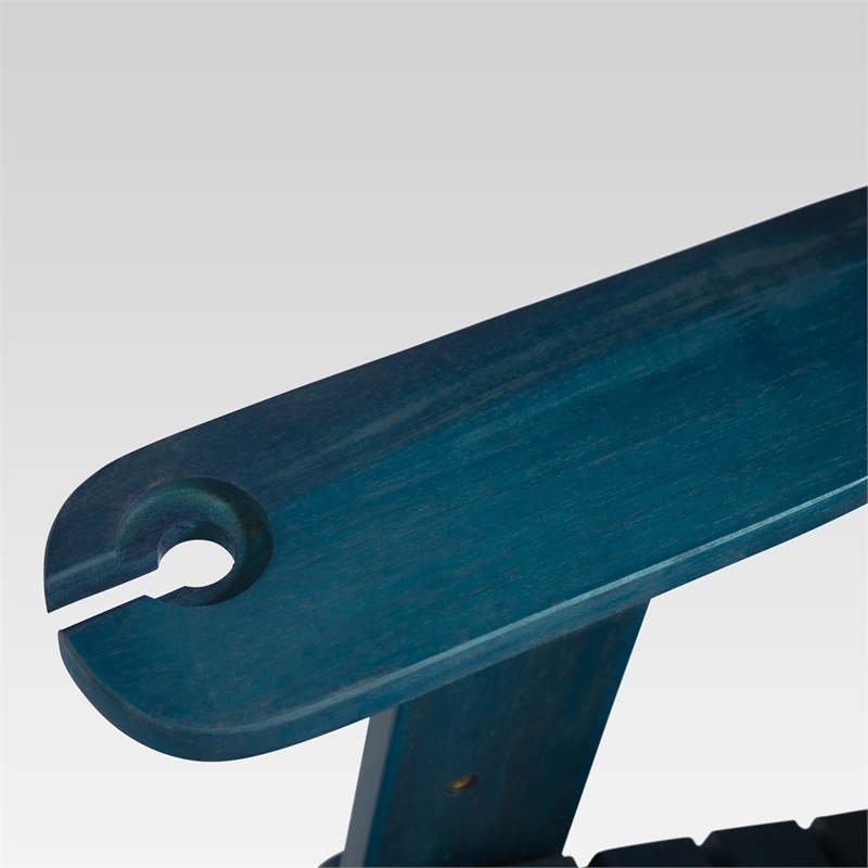 Home Square 2 Piece Patio Set with 2 Acacia Adirondack Chair in Navy Blue